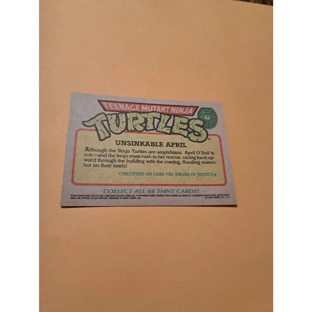 1989 Topps TMNT Trading Card 49 Teenage Mutant Ninja Turtles - Picture 2 of 2